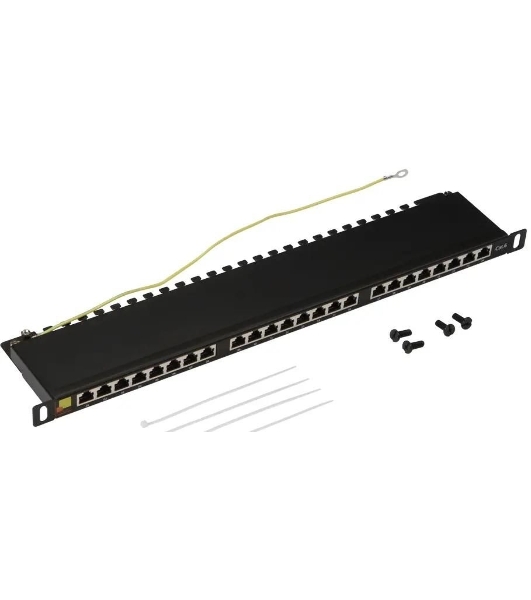 Патч-панель Lanmaster LAN-PPC24S6 19' 0.5U 24xRJ45 кат.5E STP