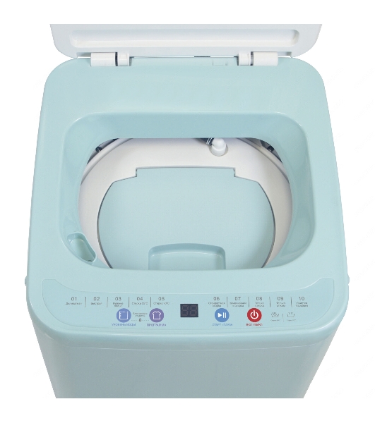 Стиральная машина Willmark WMA-451GH бирюзовый, загрузка вертикальная 3.5 кг, 800 об/мин