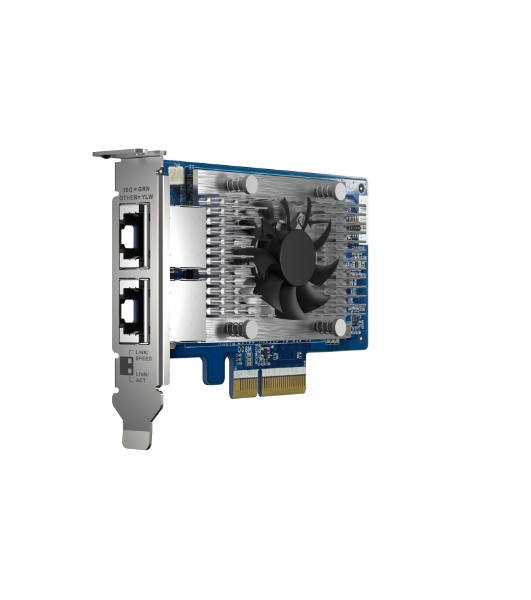 Сетевая карта QNAP QXG-10G2T-X710 LAN Expansion Card, PCIe Gen 3, Two 10GbE (10G/5G/2.5G/1G/100M)) Ports with SR-IOV and iSCSI, Block-based, Supports Multiple Virtual Disk Modes