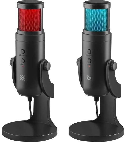 Микрофон DEFENDER (64625) Galactar GMC 250 USB, LED, провод 1.5 м