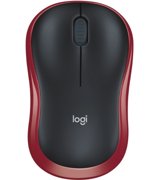Мышь беспроводная Logitech M185, красный, 1000 dpi, радиоканал, USB, кнопки - 3