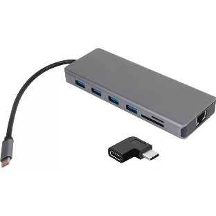 USB-концентратор VCOM CU4706, USB Type-C, HDMI/DP/USB3.0/TC/USB2.0/RJ45/SD/TF/PD/3.5 мм jack, USB Type-C