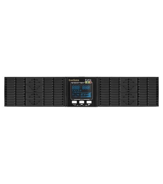 Источник бесперебойного питания On-line ExeGate EP285647RUS PowerExpert ULS-2000.LCD.AVR.C13.USB.RS232.SNMP.2U 2000VA/2000W, On-Line, PF=1, LCD, 6*IEC-C13, RS232, USB, SNMP-slot, Rackmount 2U/Tower, черный