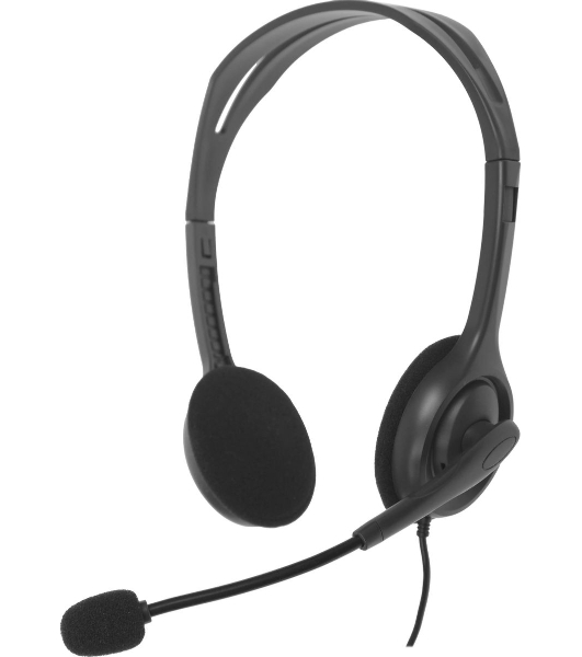 Гарнитура Logitech H110 серебристый, проводная, 3.5 мм