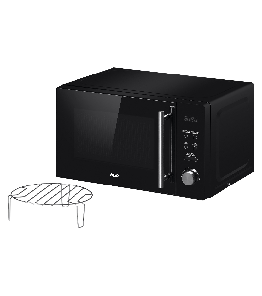 Микроволновая печь BBK 20MWG-732T/B-M черный, 20 л, 700 Вт, переключатели - кнопки, поворотный механизм