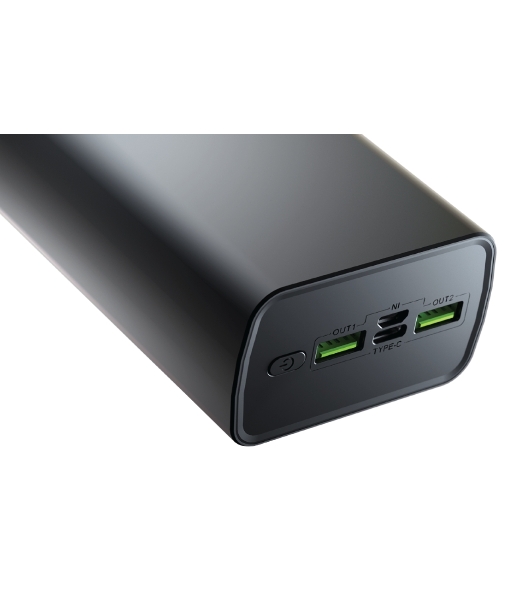 Портативный аккумулятор OLMIO QR-30, 30000mAh, 22.5W, QuickCharge3.0/PowerDelivery, LCD, серый