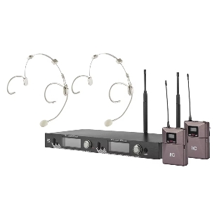 Радиосистема ITC T-521US UHF двухканальная радиосистема с двумя головными микрофонами, LCD дисплей, частотный диапазон 470-510 MHz.