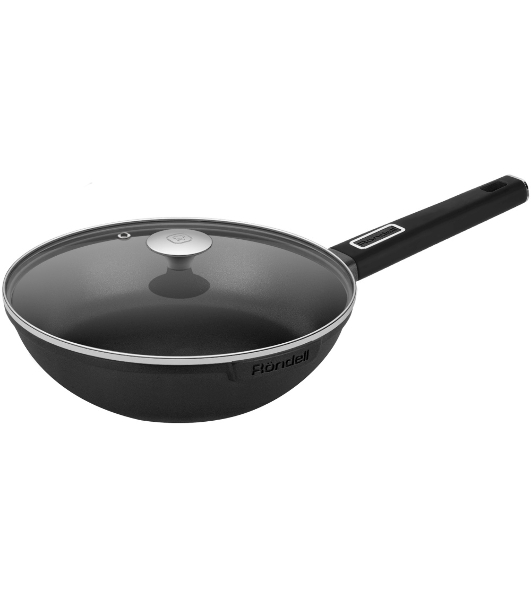Сковорода ВОК (WOK) Rondell Craft RDA-1893 круглая 28 см, покрытие: TriTitan ручка несъемная (с крышкой) черный