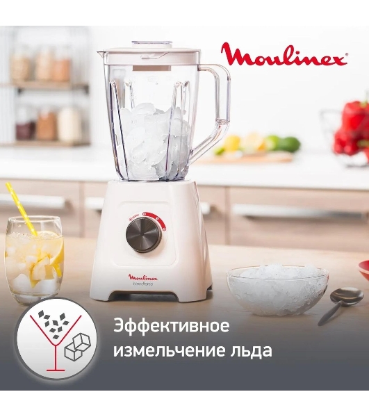 Блендер стационарный Moulinex LM420110 400 Вт, белый