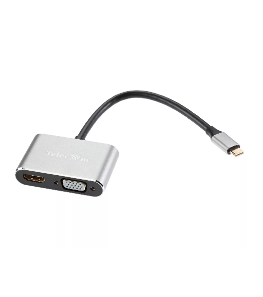 USB-концентратор Telecom TUC055, USB Type-C, HDMI/USB/PD/VGA, USB