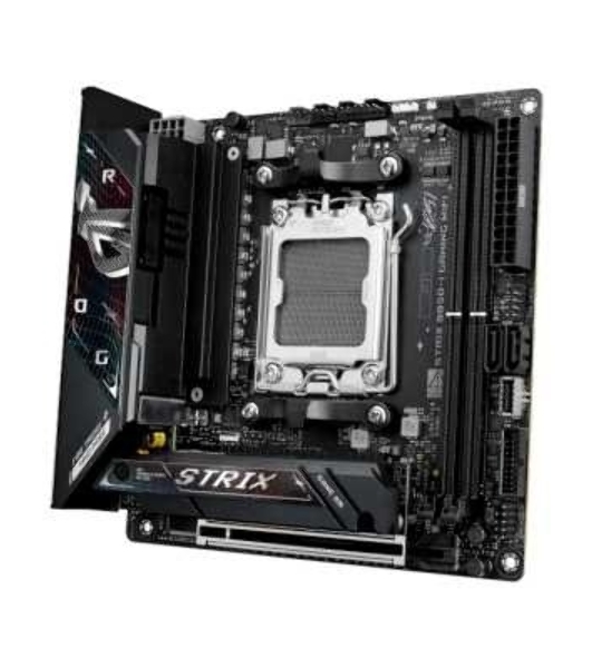Материнская плата ASUS ROG STRIX B850-I GAMING WIFI, AM5, AMD B850, 2xDDR5, 2xM.2, 2xSATA, PCIe 4.0 x16, 1xHDMI, 1xUSB Type-C, 1x2.5Gb LAN, Wi-Fi 7, Bluetooth 5.4, 5xUSB-A 10Gbps, 1xUSB-C 20Gbps, 2xUSB-A 2.0, 3x3.5 мм, S/PDIF, 7.1, Mini-ITX