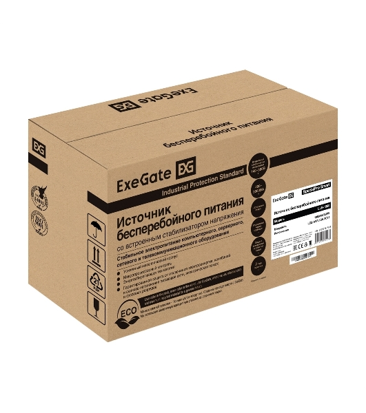 Источник бесперебойного питания ExeGate SpecialPro Smart LLB-1000.LCD.AVR.1SH.2C13 1000VA/550W, LCD, AVR, 1*Schuko+2*C13, металлический корпус, черный