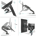 Кронштейн ONKRON G160 для монитора 13'-32' настольный, черный, фото8