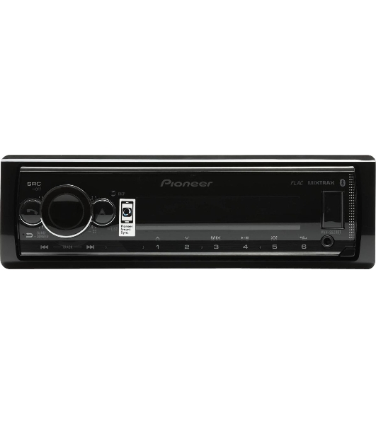 Автомагнитола Pioneer MVH-S520BT, 1 DIN, Bluetooth, USB Type-A, AUX, пульт ДУ, съёмная панель