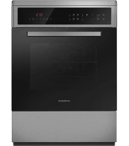 Плита электрическая Maunfeld MEC611CS10TD серебристый, конфорок 4 шт, духовка 59 л, 60 см x 85 см x 63 см