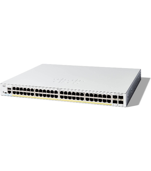 Коммутатор Cisco Catalyst C1300-48P-4G, 48×1 Гбит/с, 4×1 Гбит/с SFP, управляемый