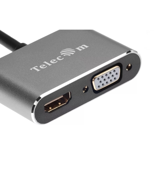 USB-концентратор Telecom TUC055, USB Type-C, HDMI/USB/PD/VGA, USB