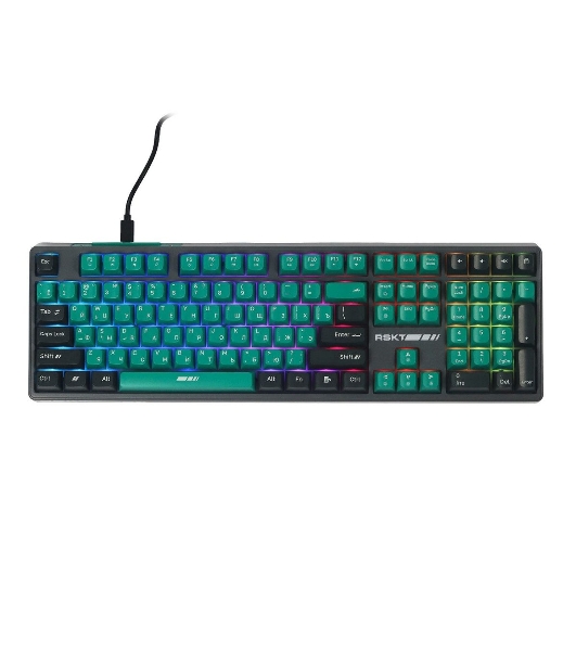Клавиатура Raskat KM004 проводная, USB Type-A, зелёный/серый