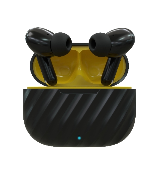 Наушники TWS More choice БВ37 черный/желтый, внутриканальные, Bluetooth, сенсорное управление, до 4 ч