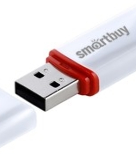 Флешка USB Smartbuy Crown white (SB4GbCRW-W), 4Gb, USB 2.0, R/W 15/5, белый/красный
