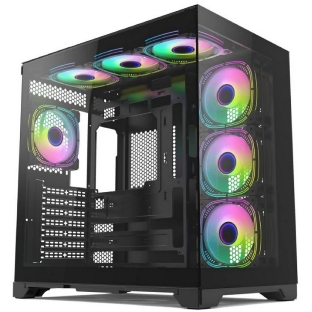 Компьютерный корпус Forza FZ-G42A Seaview TG ATX Case, black, w/o psu, Tempered glass front panel, 1x3,5', 3x2,5',USB3.