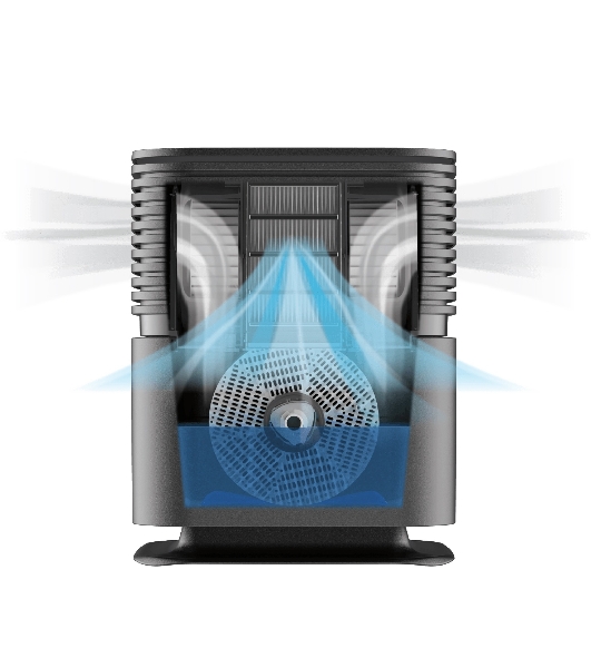 Мойка воздуха Venta AeroStyle Compact AW735 черный, 50 м², 6 л, холодное испарение, HEPA-фильтр, угольный фильтр, ночной режим