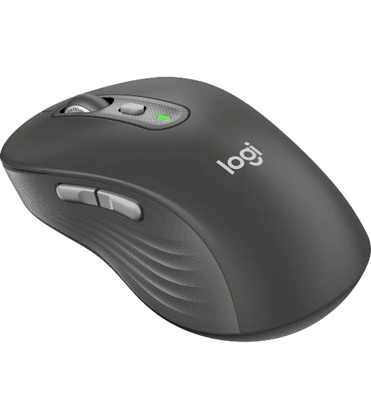 Мышь беспроводная Logitech M750 L Large графитовый, 4000 dpi, радиоканал, Bluetooth, USB, кнопки - 5