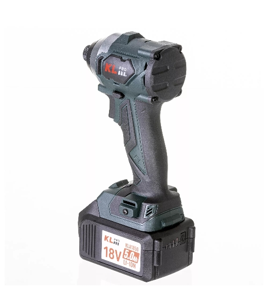 Профессиональный бесщеточный винтоверт аккумуляторный KLPRO KLDV18BH-50 (18В, Li-ion-2шт, 5.0А·ч, 220Нм, 2 скорости, подсветка,З/У,в кейсе)