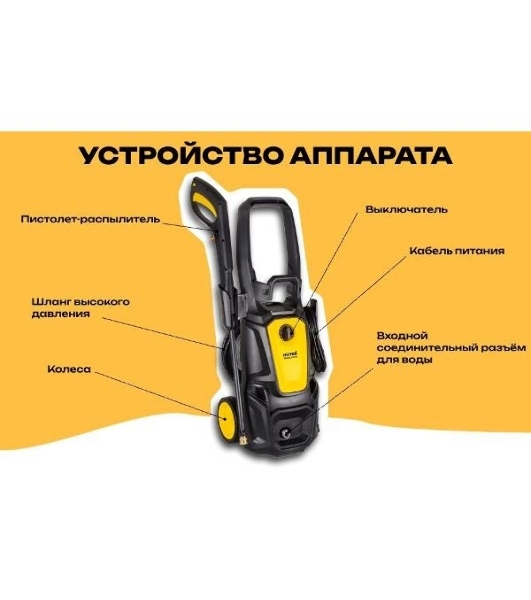 Мойка Huter M420L-PW-PRO черный/желтый