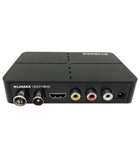 Приставка для цифрового ТВ LUMAX DV2118HD черный, DVB-T2, DVB-T, DVB-C, HDMI, USB 2.0