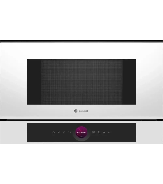 Микроволновая печь встраиваемая Bosch BFL7221W1 белый, 21 л, 900 Вт, переключатели - поворотный механизм/сенсор