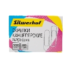 Скрепки Silwerhof 491029 металл 28мм (упаковка: 100 шт) картонная коробка, фото 1