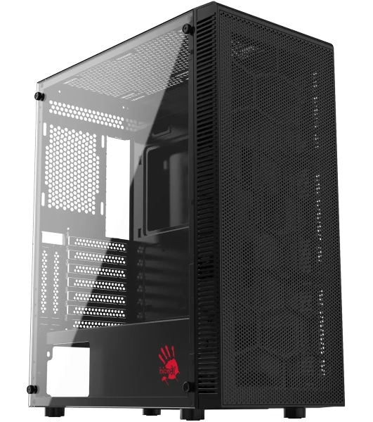 Компьютерный корпус Bloody BD-CC115 черный без БП ATX 8x120мм 1xUSB 2.0 1xUSB 3.0 audio bott PSU