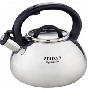Чайник со свистком Zeidan Z-4139 3,0 л, нержавеющая сталь, ЛИТОЙ КОРПУС, КУРКОВЫЙ МЕХАНИЗМ, зеркальная полировка корпуса, стеклянная жаропрочная крышка, фиксированная бакелитовая ручка. Подарочная упаковка с пластиковой ручкой.