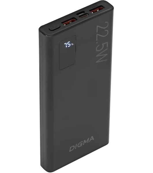 Портативный аккумулятор Digma DGPF10A 10000mAh QC3.0/PD3.0 22.5W 5A 2xUSB-A/USB-C черный