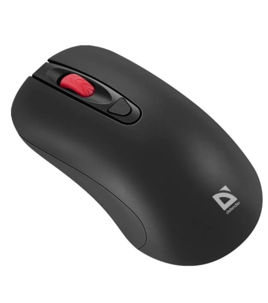 Мышь беспроводная Defender Nexus MS-195 черный, 1600 dpi, радиоканал, USB, кнопки - 4