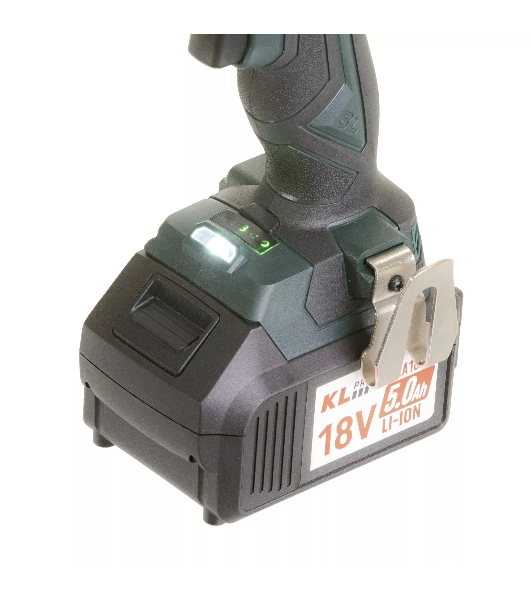 Профессиональный бесщеточный винтоверт аккумуляторный KLPRO KLDV18BH-50 (18В, Li-ion-2шт, 5.0А·ч, 220Нм, 2 скорости, подсветка,З/У,в кейсе)