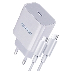 Сетевое зарядное устройство Qumo Energy light PD 20Вт, (модель 0105), USB Type-C PD, + кабель 1м. Type-C на Type-C, белый, фото 1