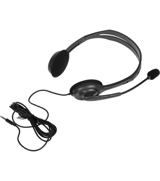 Гарнитура Logitech H111 чёрный, проводная, 3.5 мм