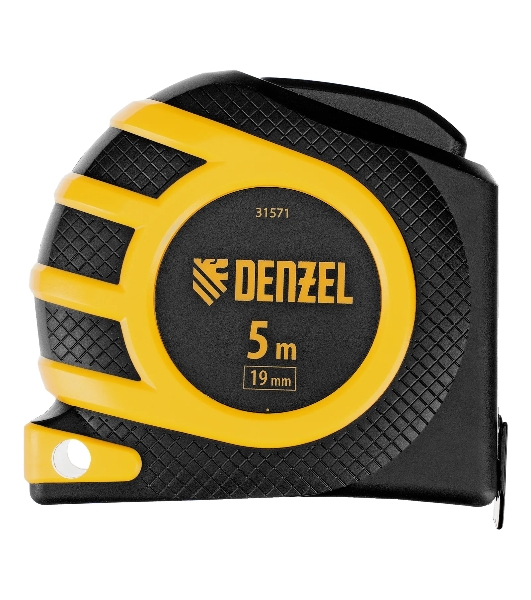 Рулетка Denzel 5м x 19 мм, магнит, двухсторонний зацеп, нейлон, двуст. шкала, автоматич. 31571