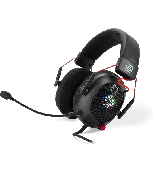 Гарнитура Oklick HS-L305G чёрный, проводная, USB, подсветка