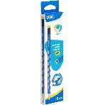 Карандаш чернографитный Deli EC016-HB U-Touch HB шестигранный синий (12шт) ластик, фото2