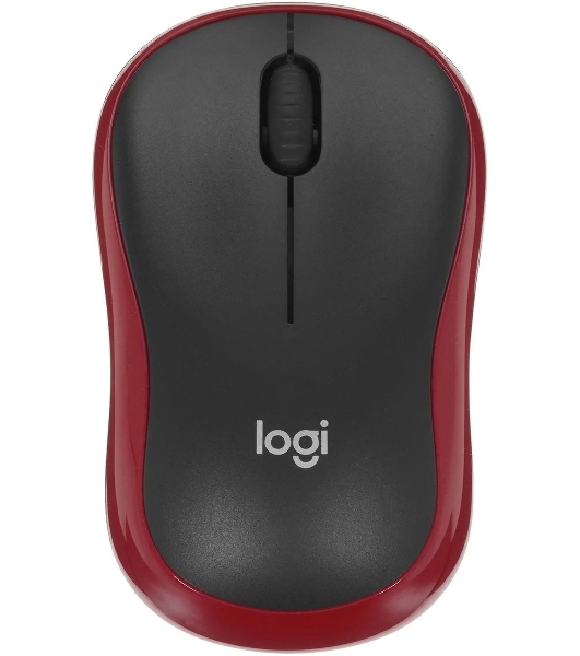 Мышь беспроводная Logitech M185, красный, 1000 dpi, радиоканал, USB, кнопки - 3