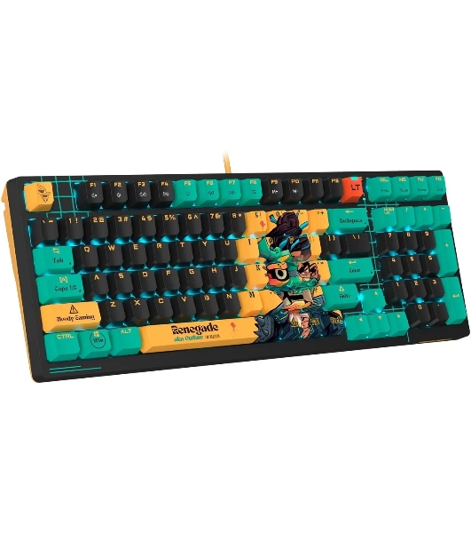 Клавиатура проводная A4Tech Bloody AT98 Renegade USB черный/зеленый