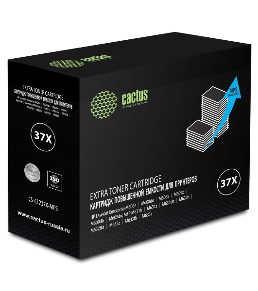 Картридж лазерный Cactus CS-CF237X-MPS черный (50000 стр.) для HP LJ M608n/M608dn/M609x/M631h/M631z/M632h