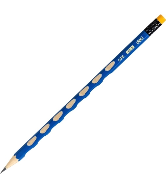 Карандаш чернографитный Deli EC016-HB U-Touch HB шестигранный синий (12шт) ластик