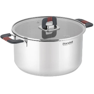 Кастрюля Rondell Stripes RDS-1638, 5.2 л, 24 см, с крышкой, сталь