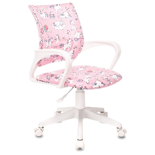 Кресло Бюрократ BuroKIDS 1 W розовый, ткань, 120 кг