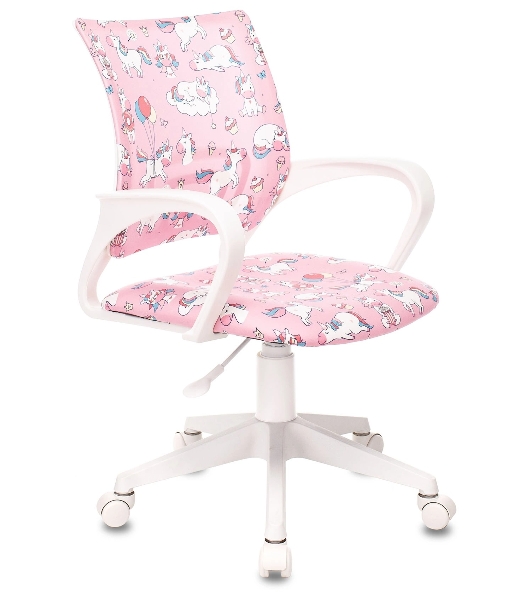 Кресло Бюрократ BuroKIDS 1 W розовый, ткань, 120 кг