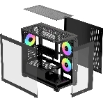 Компьютерный корпус Ocypus Gaммa C52 BK ARGB mATX/win/black/3 ARGB fans/no PSU/Tempered Glass, фото17